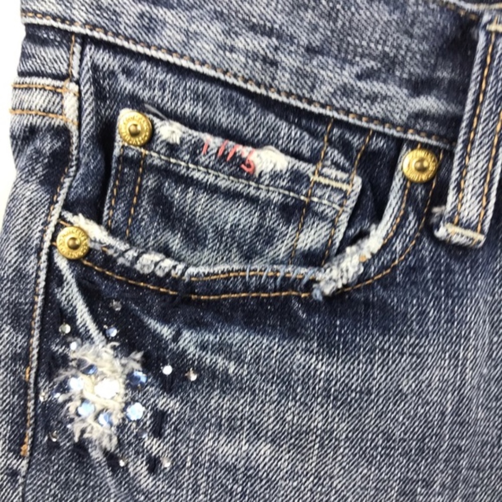 Distressed Roll Up Jean Shorts 7 For All Mankind - Picture 2 of 7